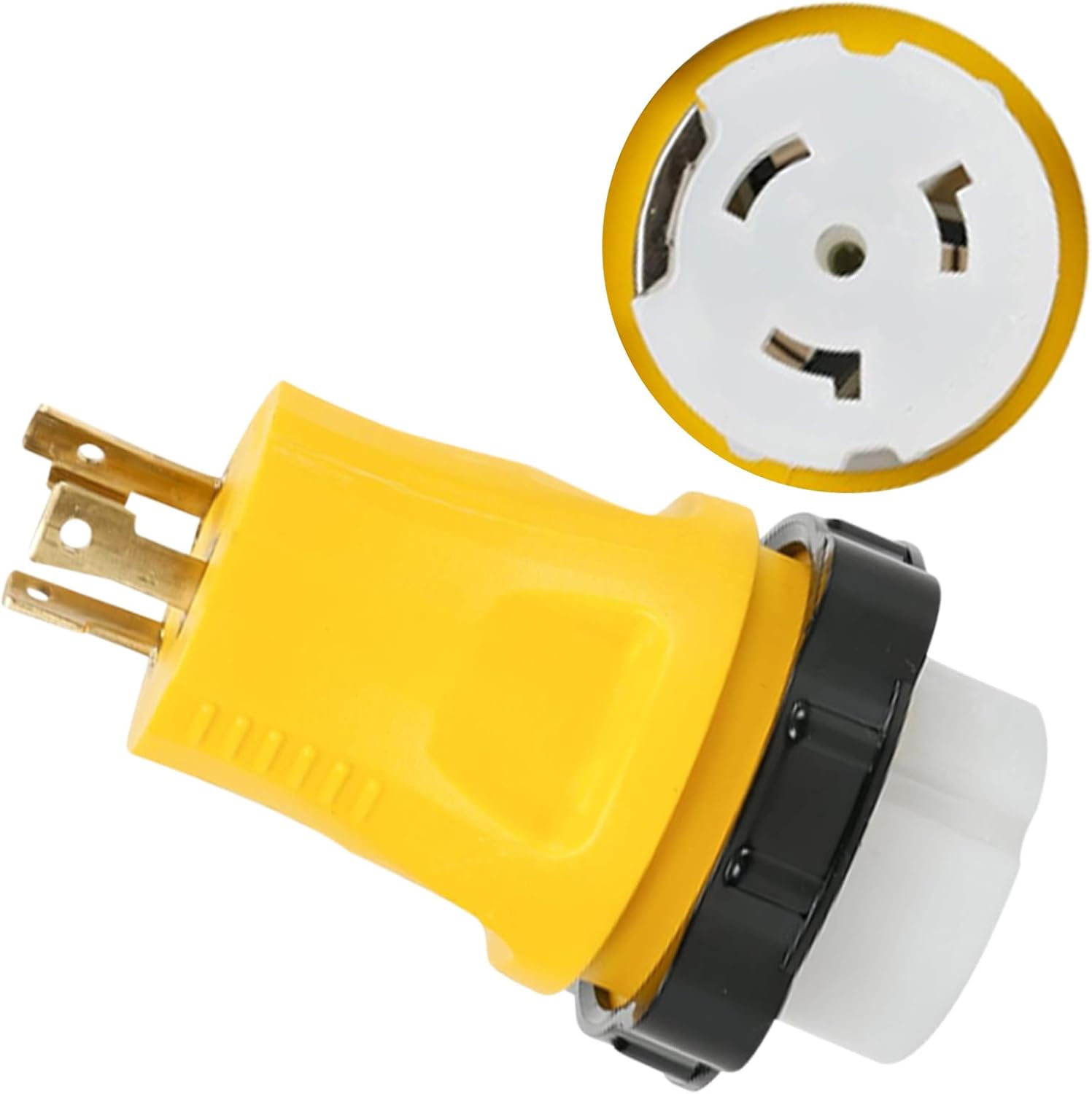 Marvine 30A to 50A Shore Power Adapter L5-30P to SS2-50R Dogbone 1.5Ft for RV & Marine