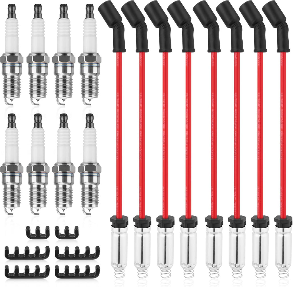 ACDelco 41-962 Spark Plugs & 9748HH Ignition Wires Set for Chevy GMC 4.8L 5.3L 6.0L