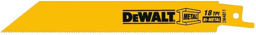 DEWALT 6-in 24-TPI Straight Back Bi-Metal Reciprocating Saw Blade (25-Pack)