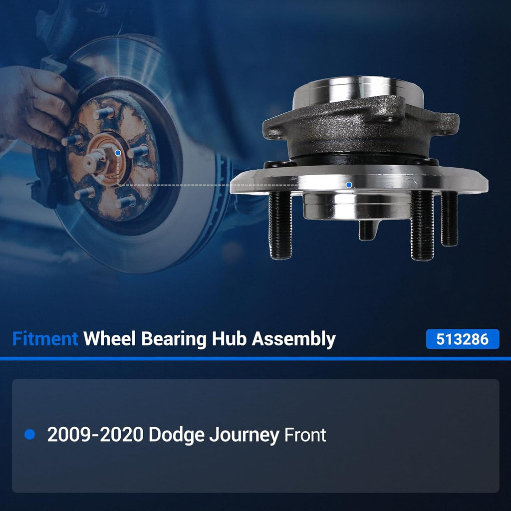 Midwest Motors Front Wheel Bearing Hub Assembly 513286 for 2009-2020 Dodge Journey