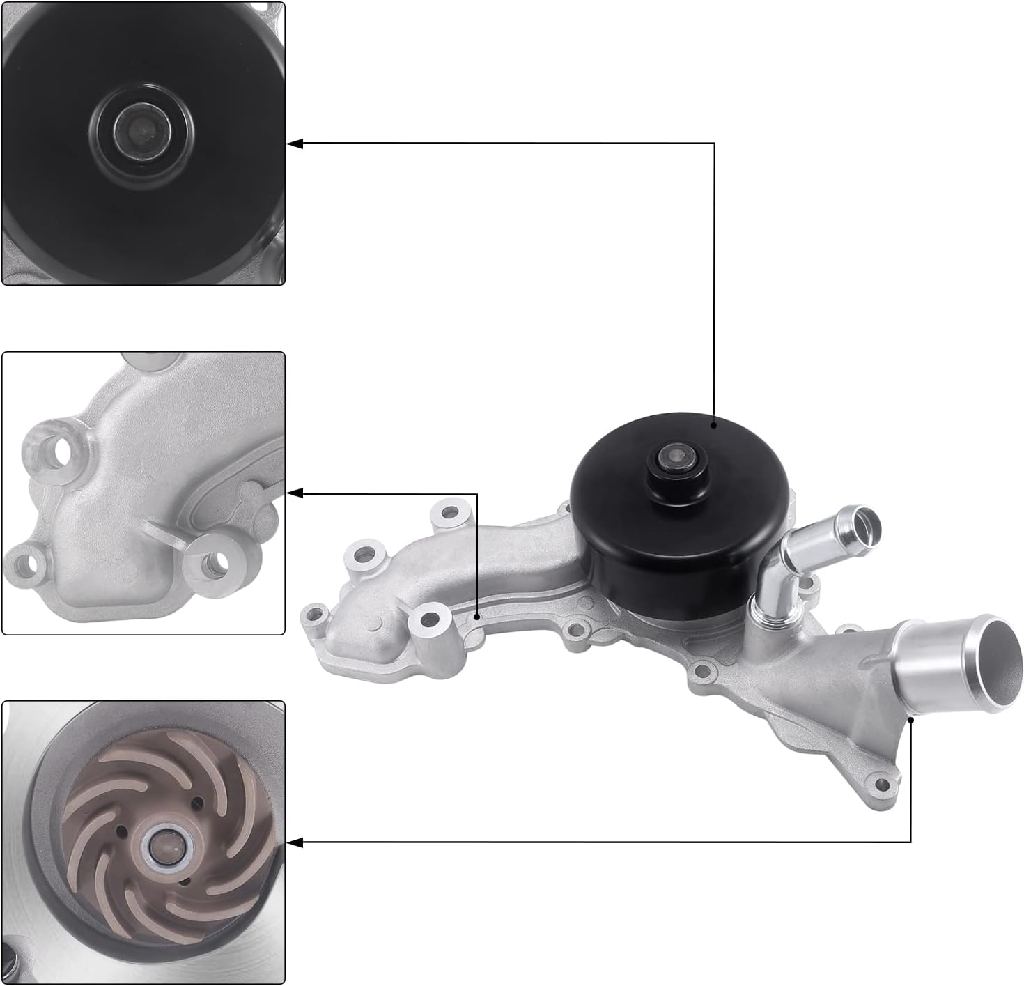 AULINK Water Pump AW6169 with Gasket for 2011-2022 Chrysler Dodge Jeep VW 3.6L