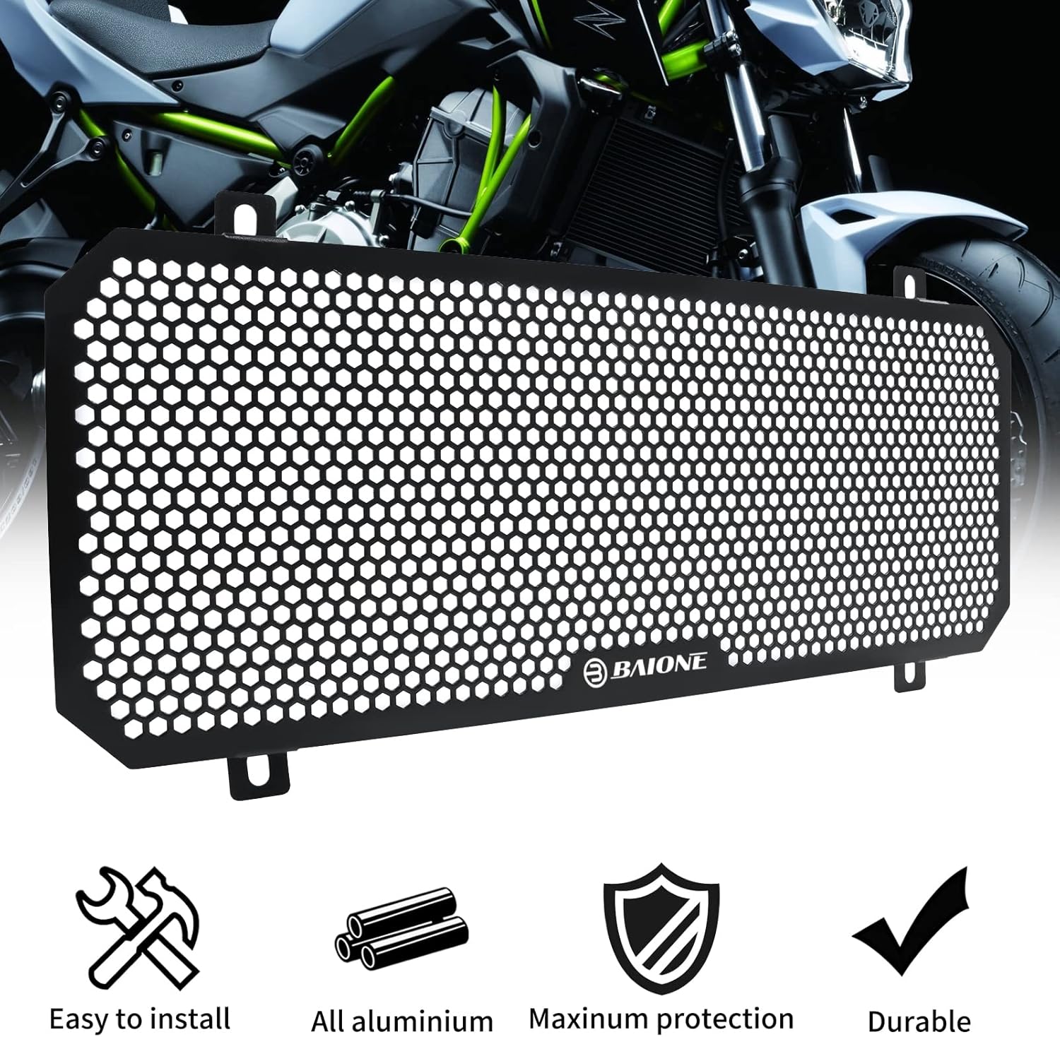 Midwest Motors Radiator Grille Guard MM-Z900-RG for Kawasaki Z900 2017-2024