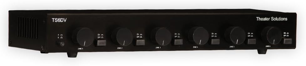 Theater Solutions TS6DV Dual Input 6 Zone Speaker Selector Box with Volume Controls