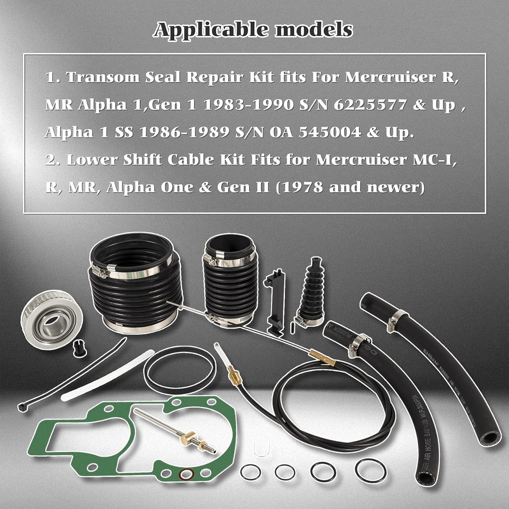 MerCruiser Alpha One Gen 1 Transom Bellows & Gimbal Bearing Kit 30-803097T1 for 1983-1990