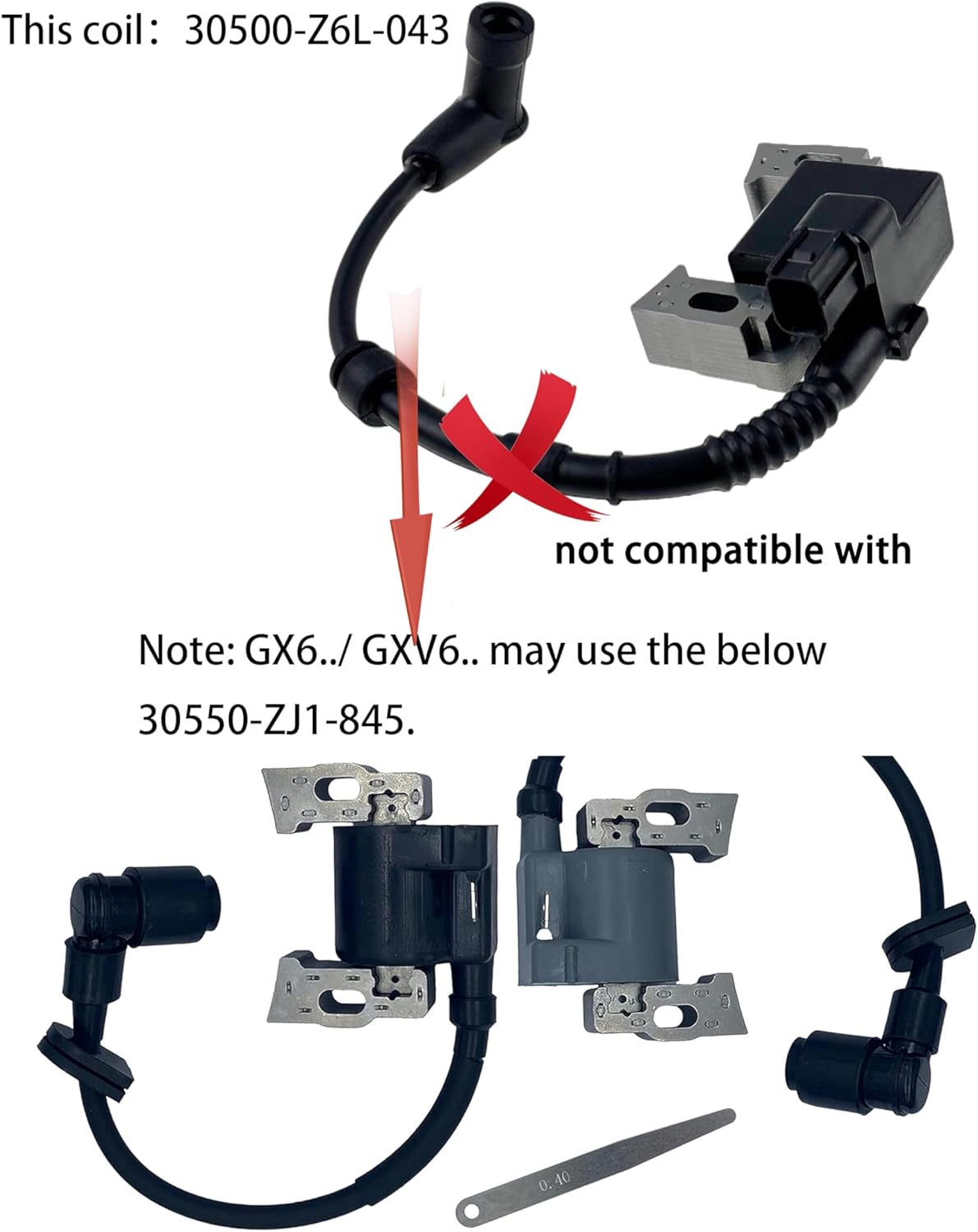 Honda Ignition Coil 30500-Z6L-043 for GX630 GX660 GX690 GXV630 GXV660