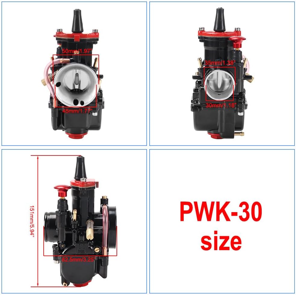 TUPARTS PWK 30mm Performance Carburetor Kit PWK30MM for 125cc-250cc Dirt Bike ATV