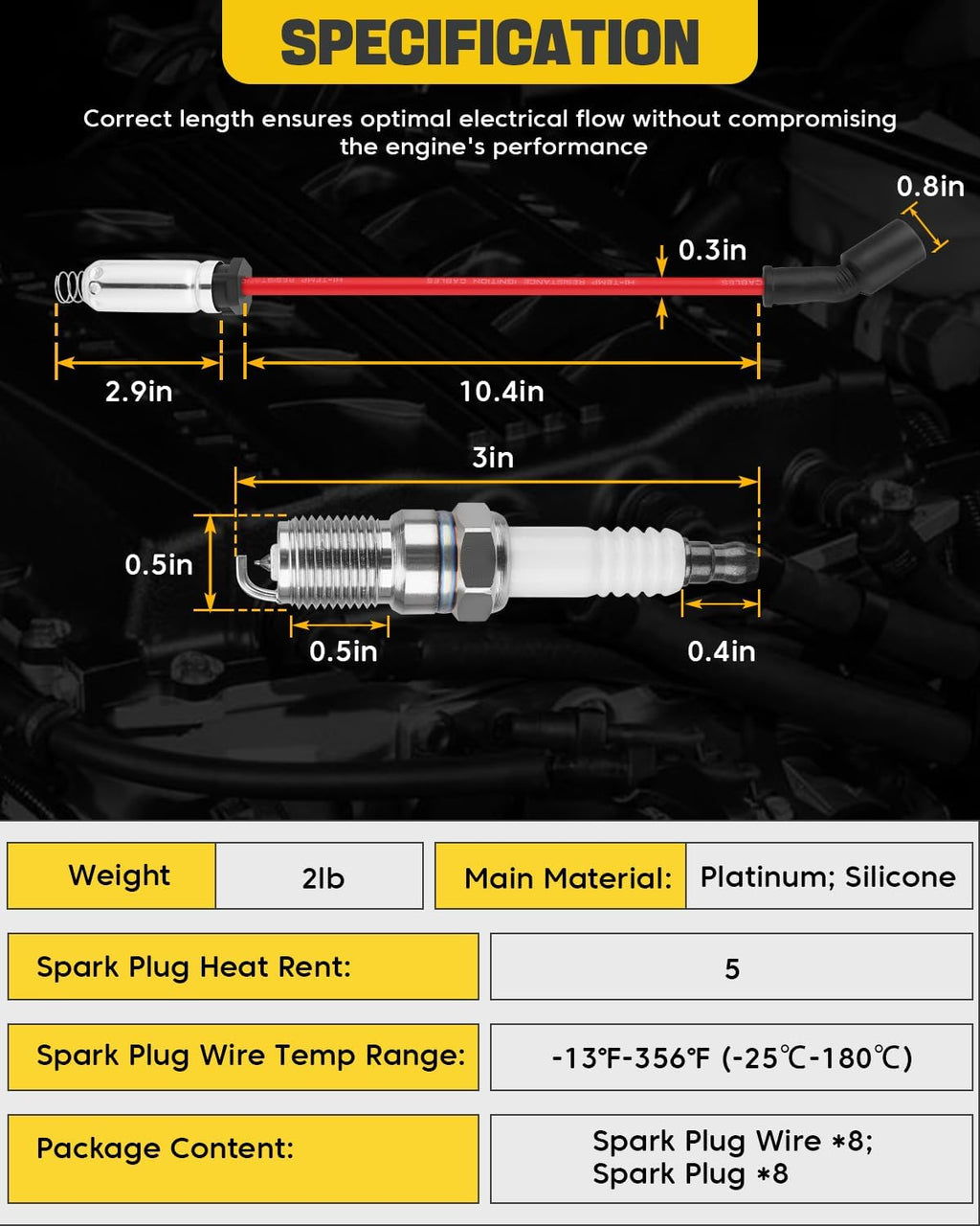 ACDelco 41-962 Spark Plugs & 9748HH Ignition Wires Set for Chevy GMC 4.8L 5.3L 6.0L