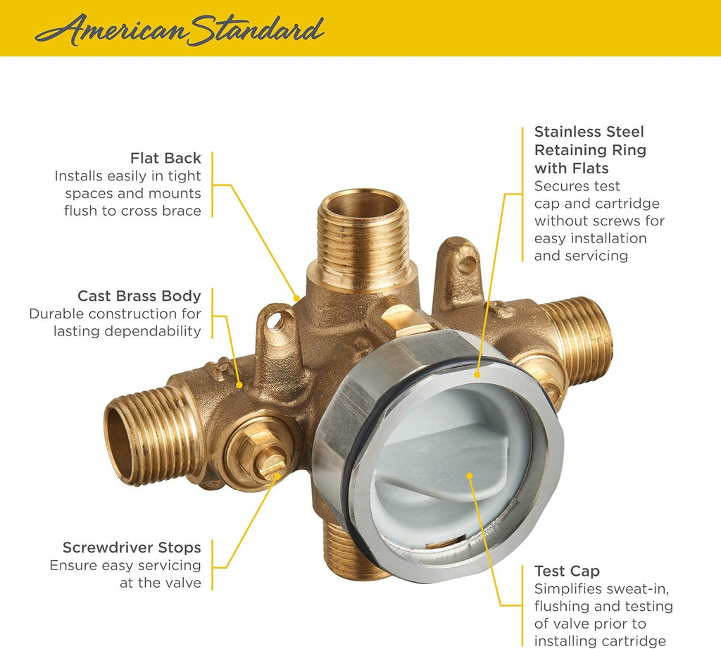 American Standard RU101SS Flash Shower Rough-In Valve with Universal Connections