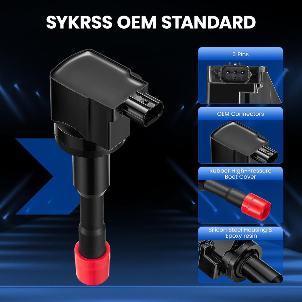 8-pack Ignition Coil for UF374 2006-2011 Honda Civic Hybrid L4 1.3L Rear