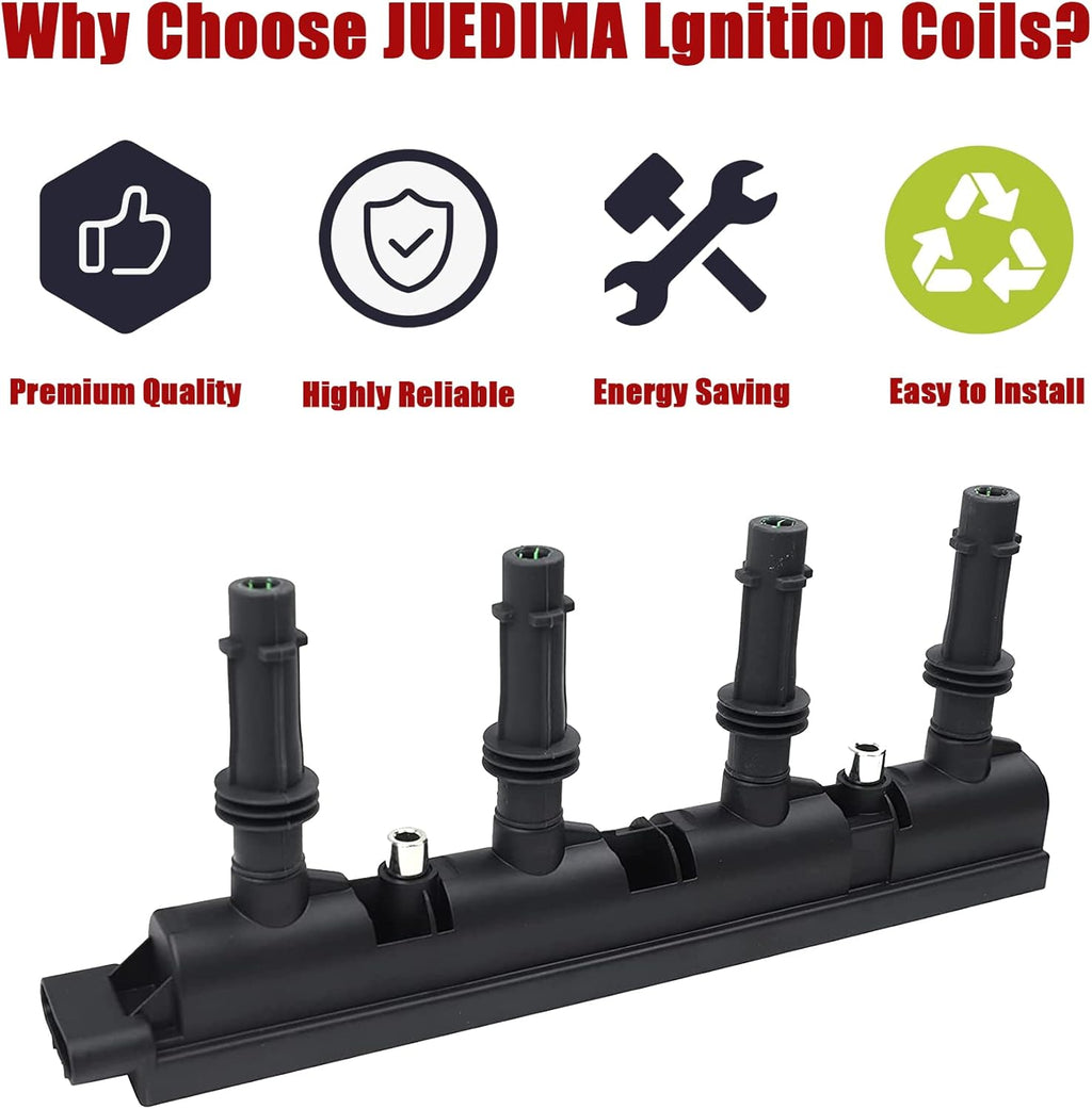 JUEDIMA Ignition Coil Pack 55579072 for 11-15 Chevrolet Cruze & 12-18 Sonic 1.8L