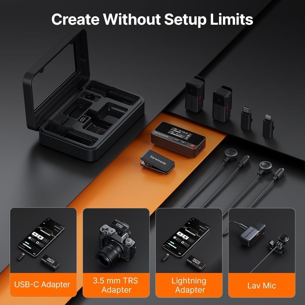Saramonic SR-WM4C 4-Channel VHF Wireless Lavalier Microphone System for Cameras & Recorders