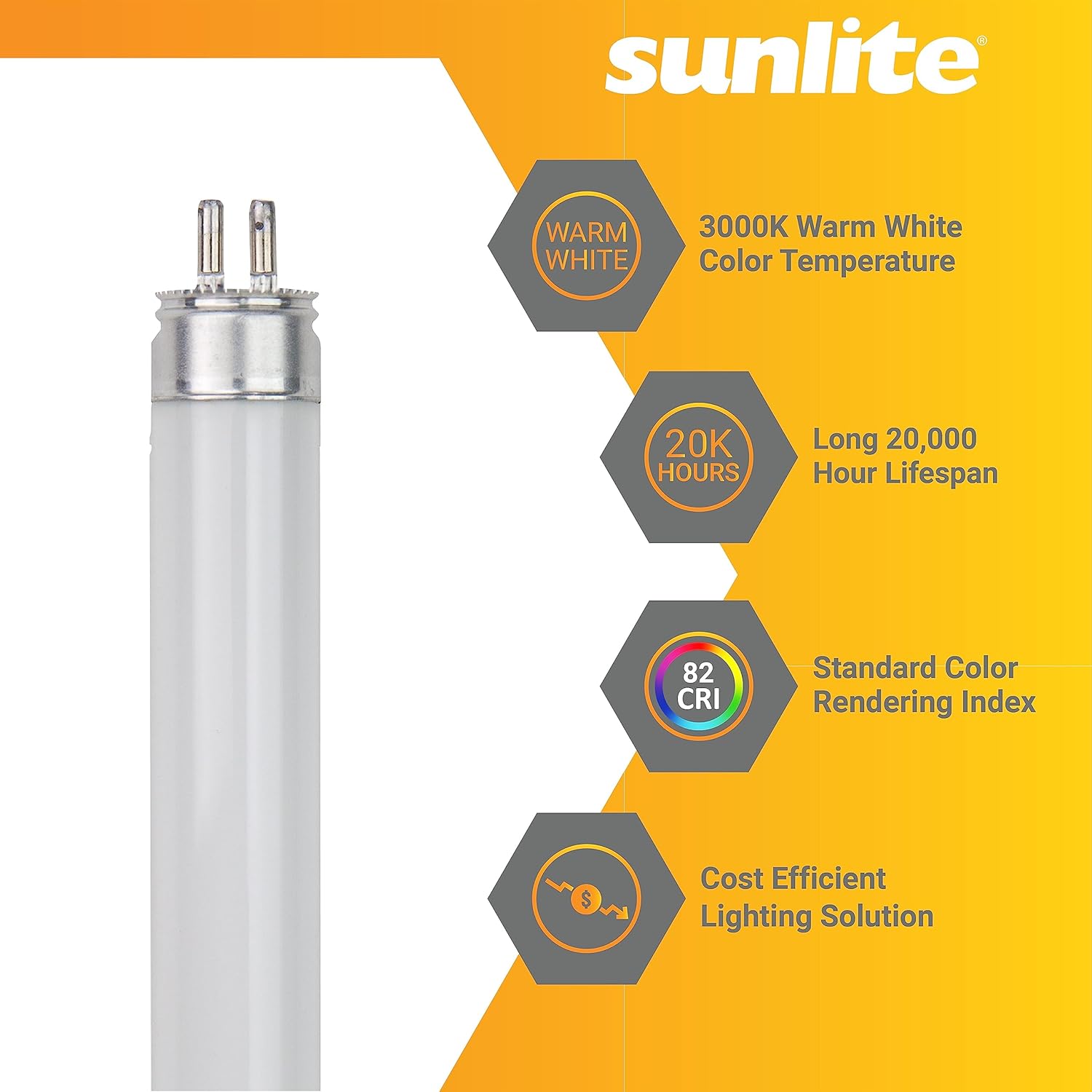 Sunlite 40-Pack F21T5/841 21W T5 Linear Fluorescent Lamp 4100K Cool White