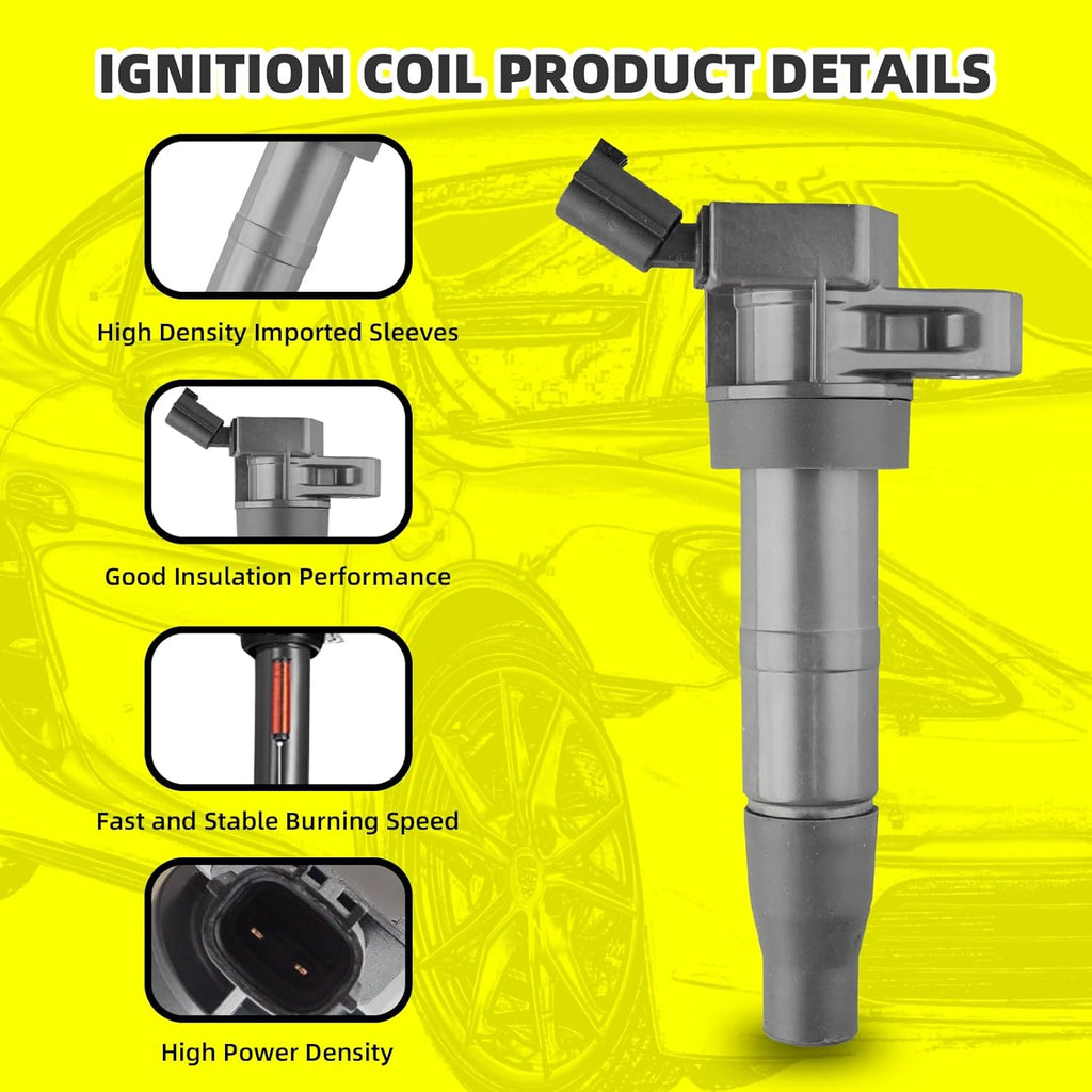 Premium Ignition Coil Set of 4 UF-611 for Hyundai Genesis Equus Santa Fe & Kia Forte