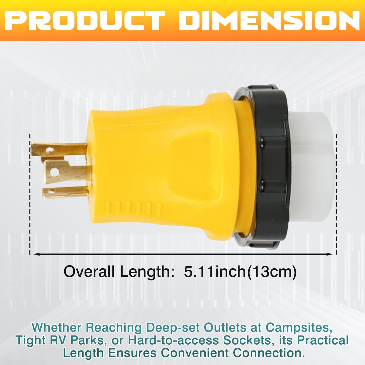 Marvine 30A to 50A Shore Power Adapter L5-30P to SS2-50R Dogbone 1.5Ft for RV & Marine