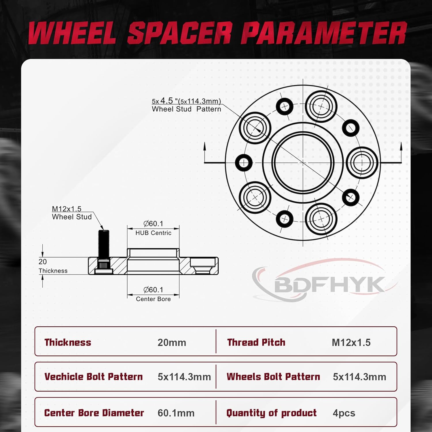 CNSPEED 20mm Hubcentric Wheel Spacer Kit ZH00B142 for BMW F-Chassis 3/4/5 Series