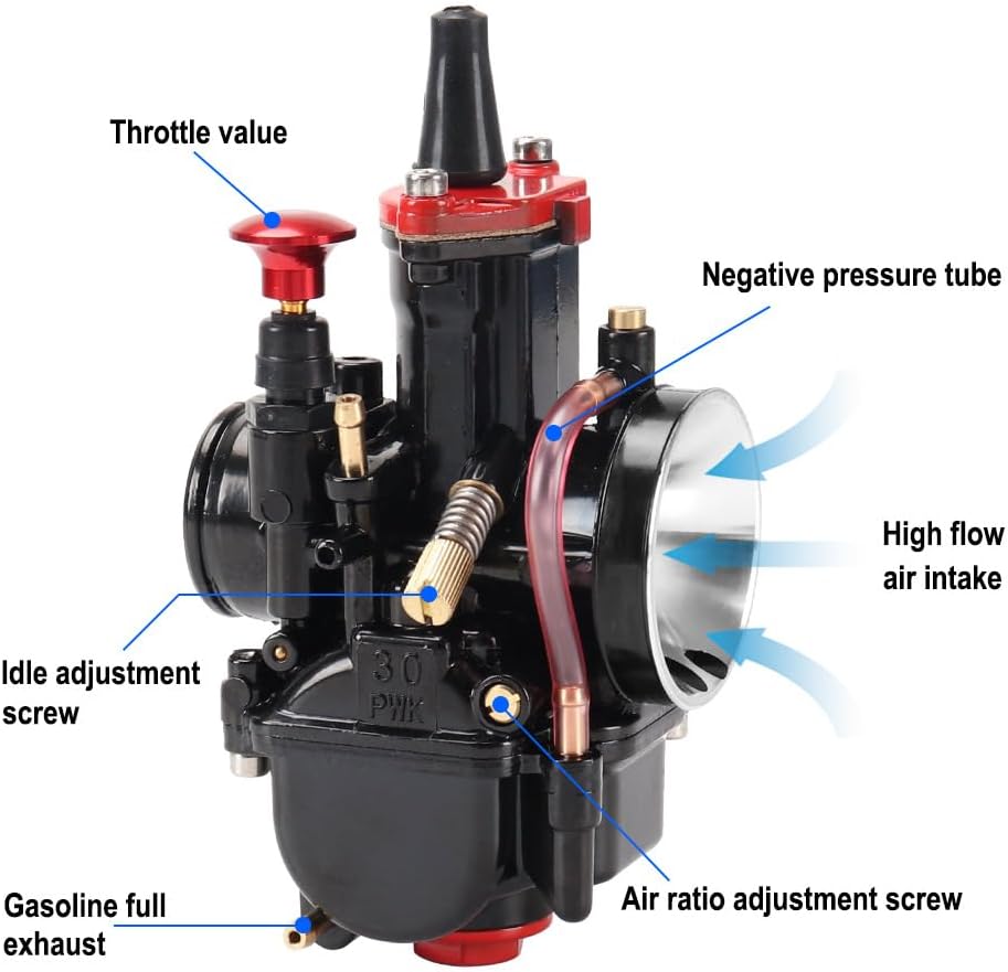 TUPARTS PWK 30mm Performance Carburetor Kit PWK30MM for 125cc-250cc Dirt Bike ATV