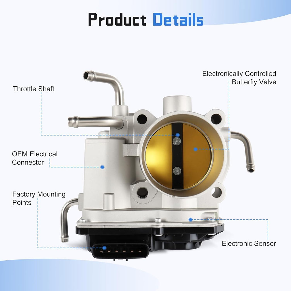 Premium Aftermarket Throttle Body 22030-28070 for 02-06 Toyota Camry & Highlander 2.4L