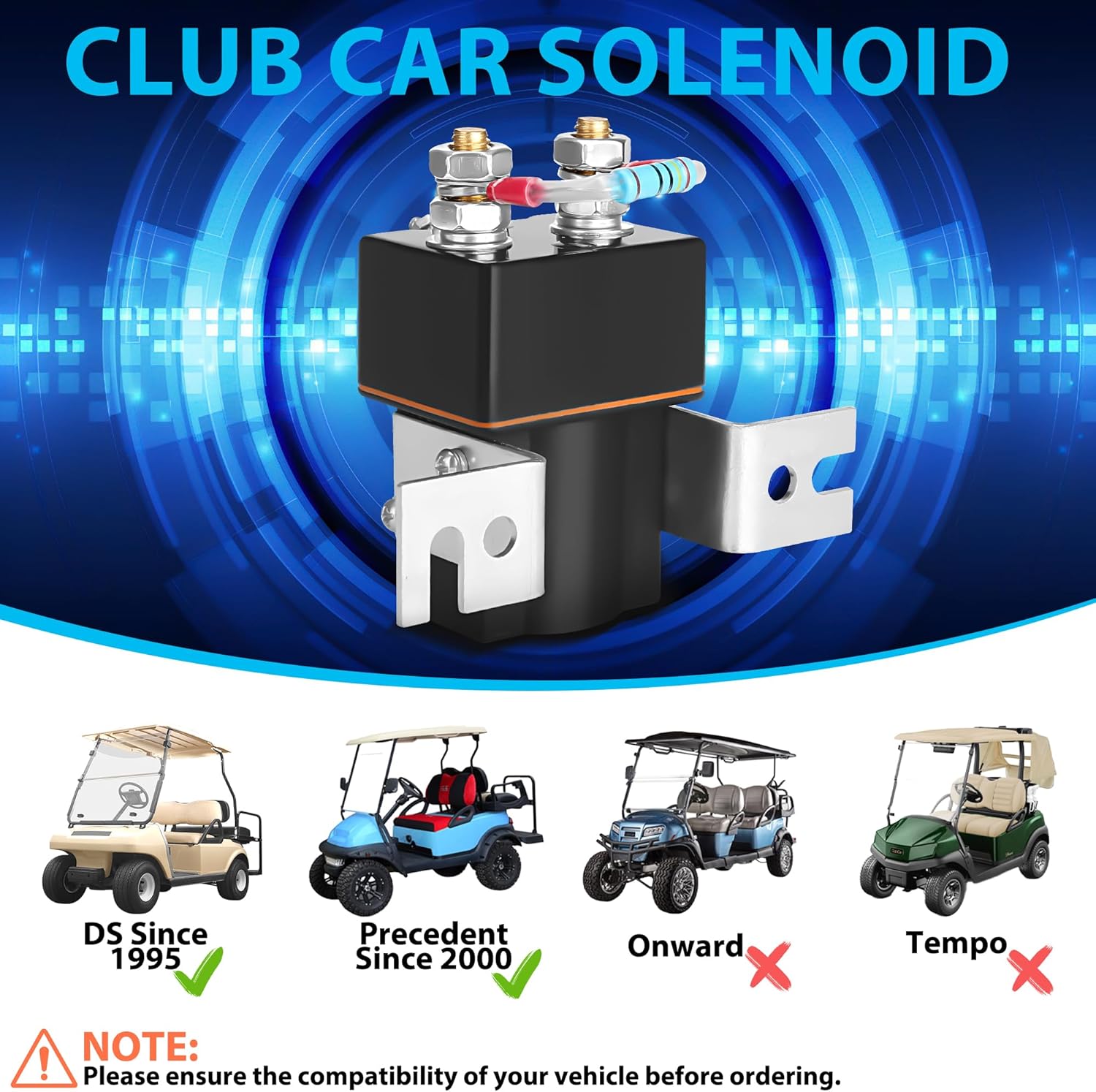 Trombetta 48V 4-Terminal 200A Continuous Duty Solenoid 114-4811-020 for Yamaha G22 G29 Golf Carts