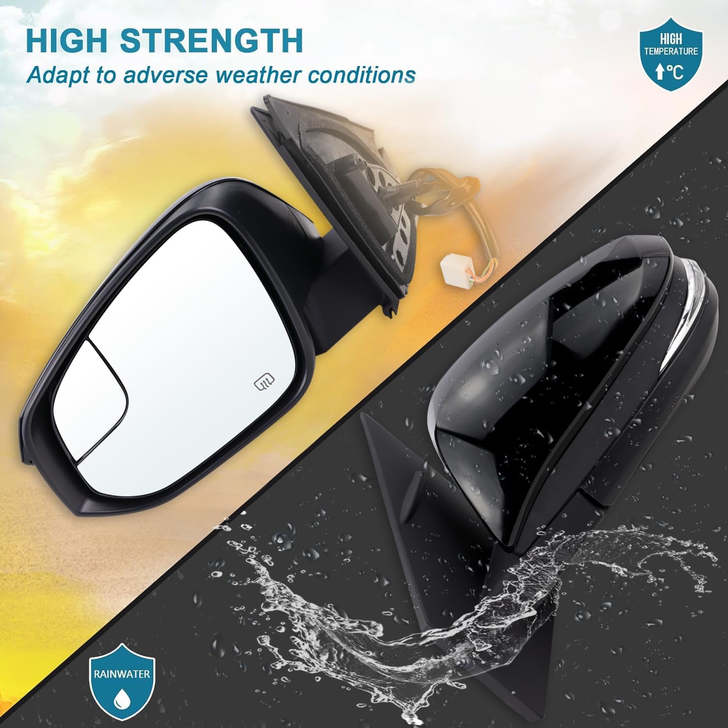 Aftermarket Replacement Driver Side Mirror TO1320346 for 2016-2018 Toyota RAV4