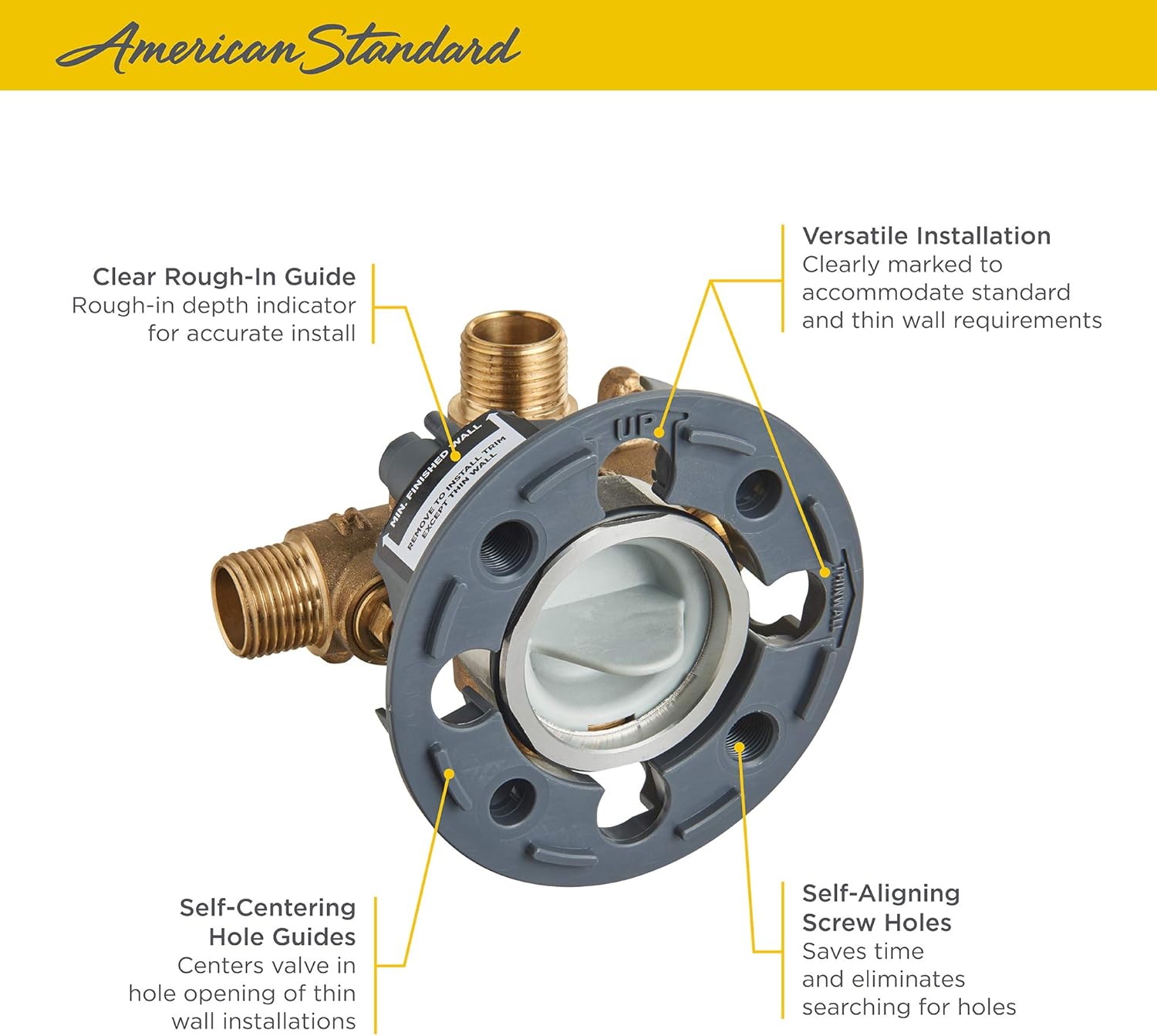 American Standard RU101SS Flash Shower Rough-In Valve with Universal Connections