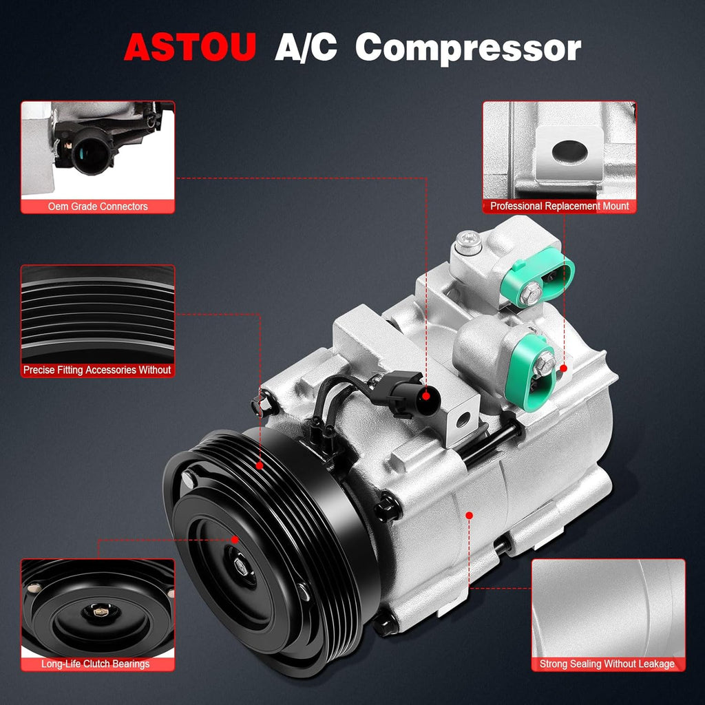 UAC A/C Compressor with Clutch CO 10703C for 01-06 Hyundai Santa Fe 2.4L