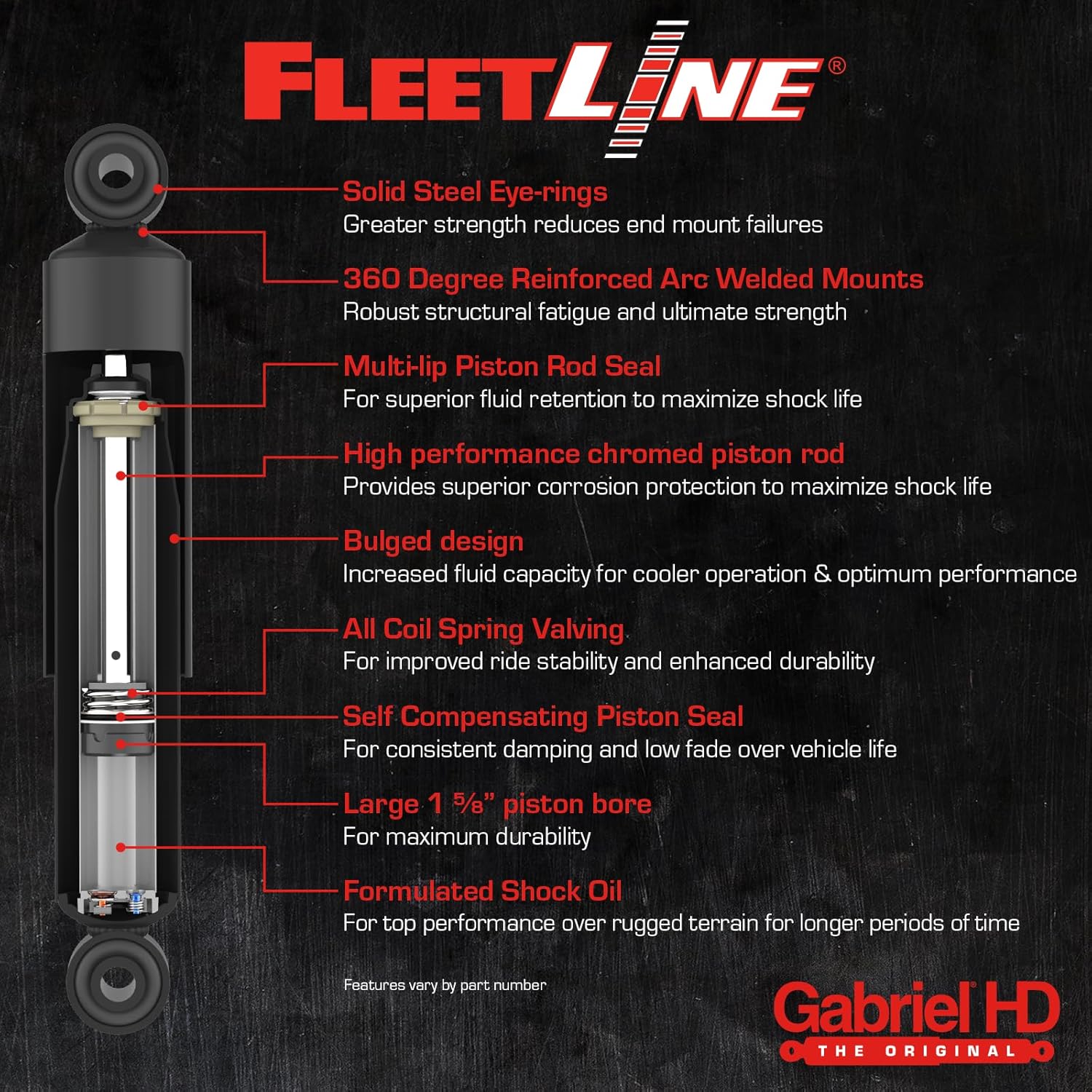 Gabriel FleetLine 83011 Cab Shock Absorber for Kenworth T2000 and Peterbilt