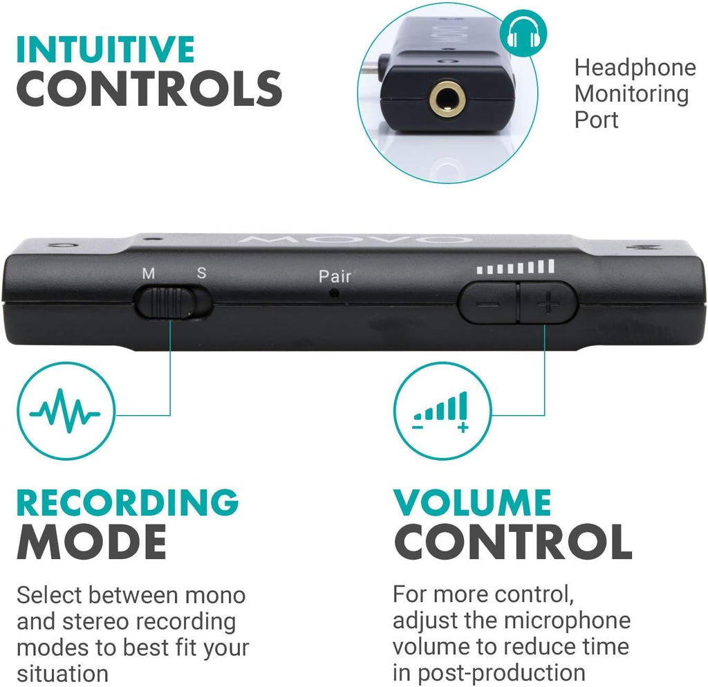Movo EDGE-DI Wireless Lavalier Microphone System for iPhone and iPad (Lightning Connector)