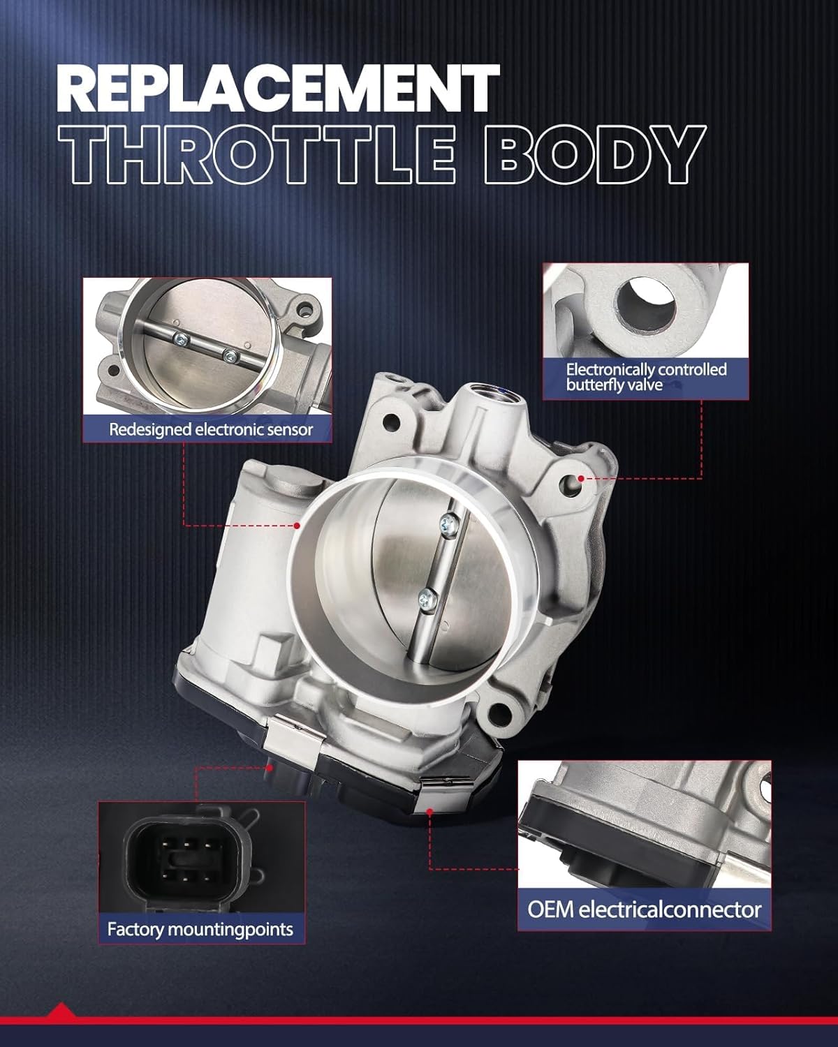 Midwest Motors Throttle Body 2203028070 for 2006-2015 Toyota Camry RAV4 Scion 2.4L