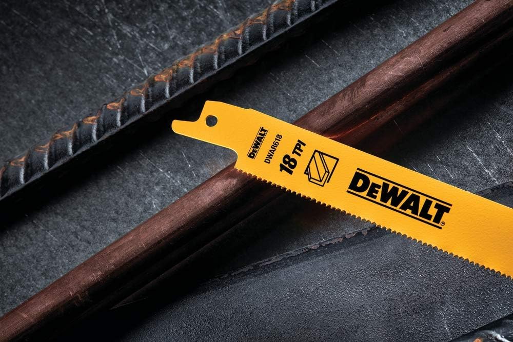 DEWALT 6-in 24-TPI Straight Back Bi-Metal Reciprocating Saw Blade (25-Pack)