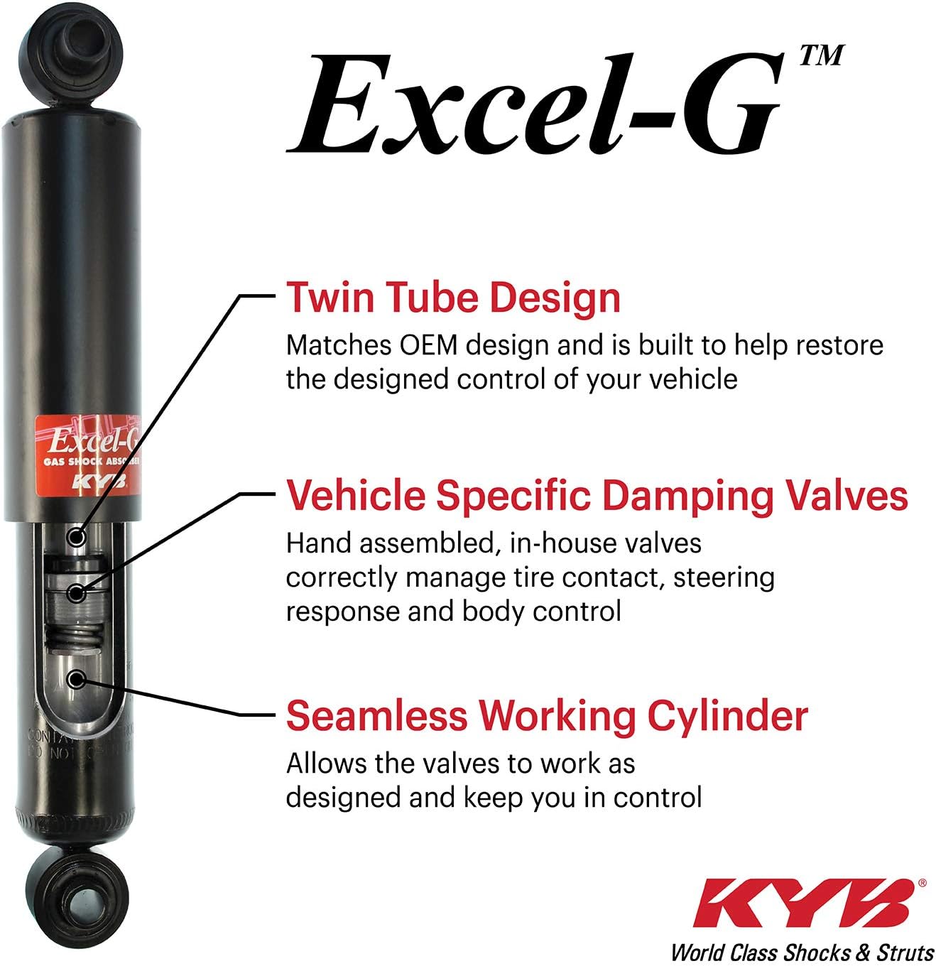 KYB Excel-G Rear Shock Absorber 343149 for Toyota Corolla Tercel Sienna 1971-2003