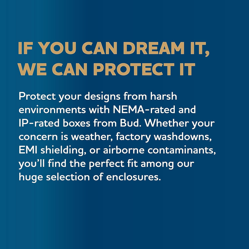Bud Industries NBB-15245 NEMA 4X Plastic Enclosure 13x13 for Universal Automotive & RV Electrical