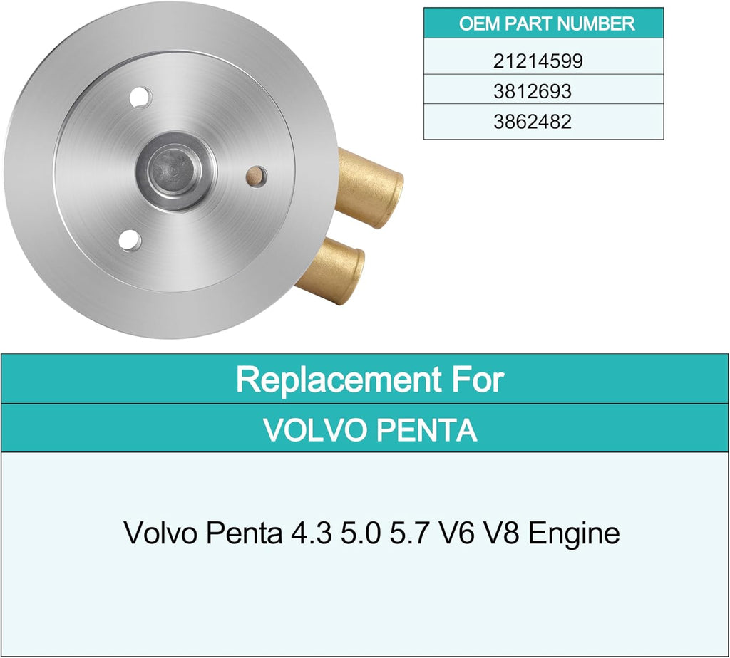 Volvo Penta Raw Water Sea Pump 21214599 for 4.3L 5.0L 5.7L Marine Engines