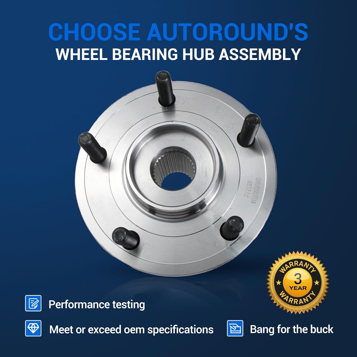 Midwest Motors Front Wheel Bearing Hub Assembly 513286 for 2009-2020 Dodge Journey