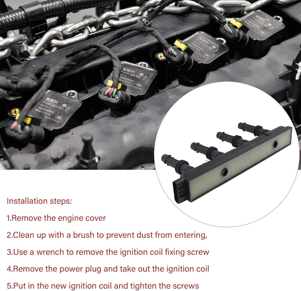 JUEDIMA Ignition Coil Pack 55579072 for 11-15 Chevrolet Cruze & 12-18 Sonic 1.8L