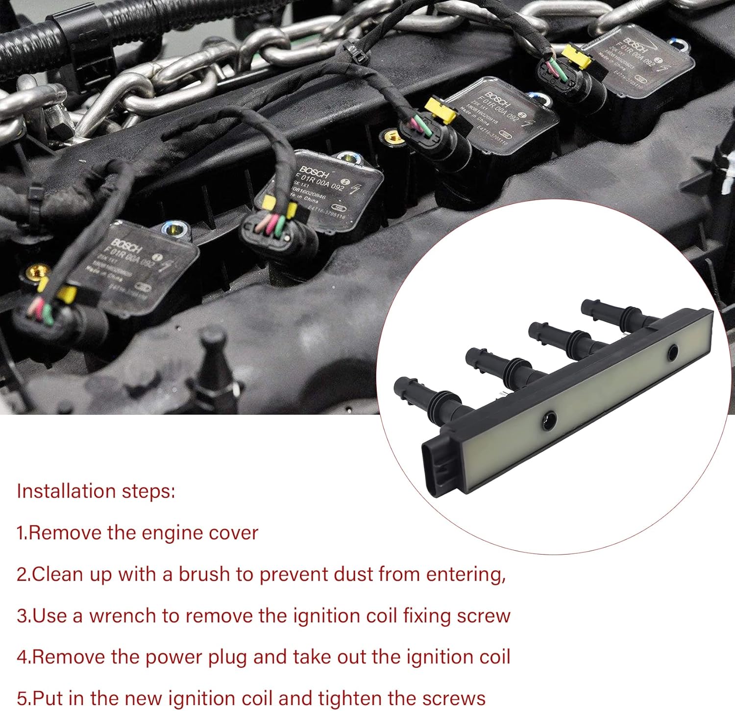 JUEDIMA Ignition Coil Pack 55579072 for 11-15 Chevrolet Cruze & 12-18 Sonic 1.8L