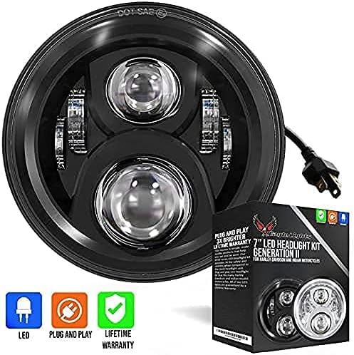 Eagle Lights 8700C-KV LED Projection Headlight Kit Chrome for Kawasaki Voyager & Vaquero 2009-2024