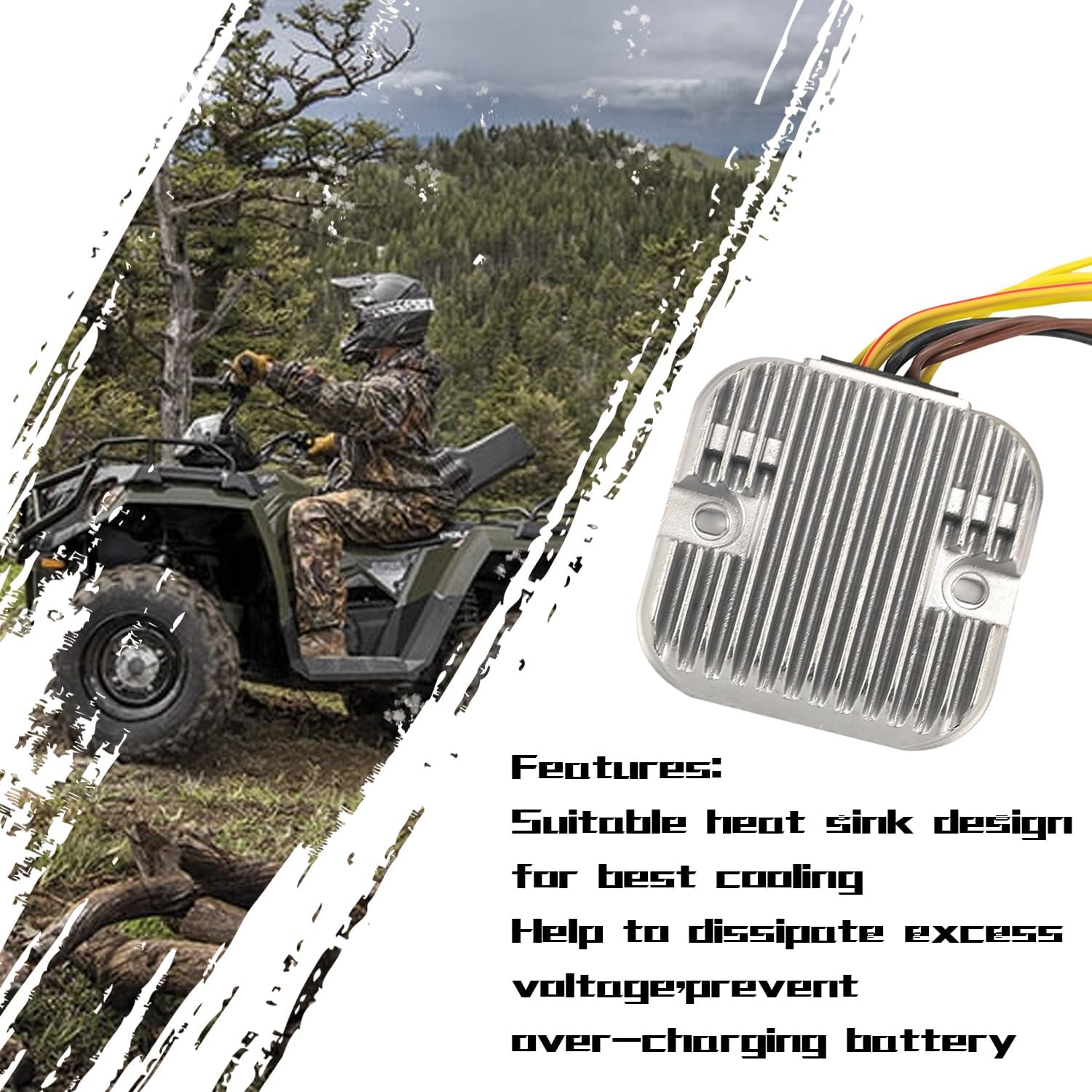 Midwest Motors Voltage Regulator Rectifier 4011925 for 2008-2009 Polaris RZR 800 EFI/S/LE