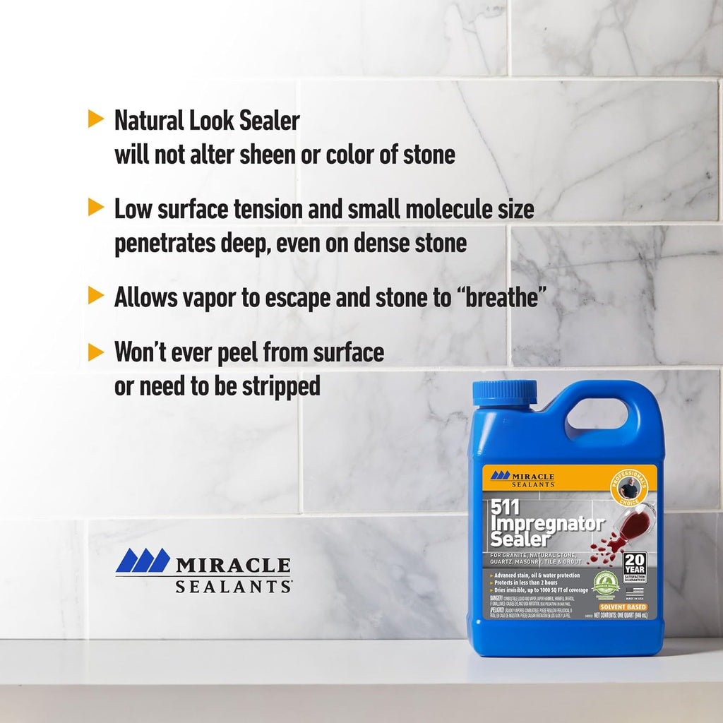 Miracle Sealants 511 Impregnator Penetrating Sealer 511PT6 for Stone, Grout & Tile - 1 Pint