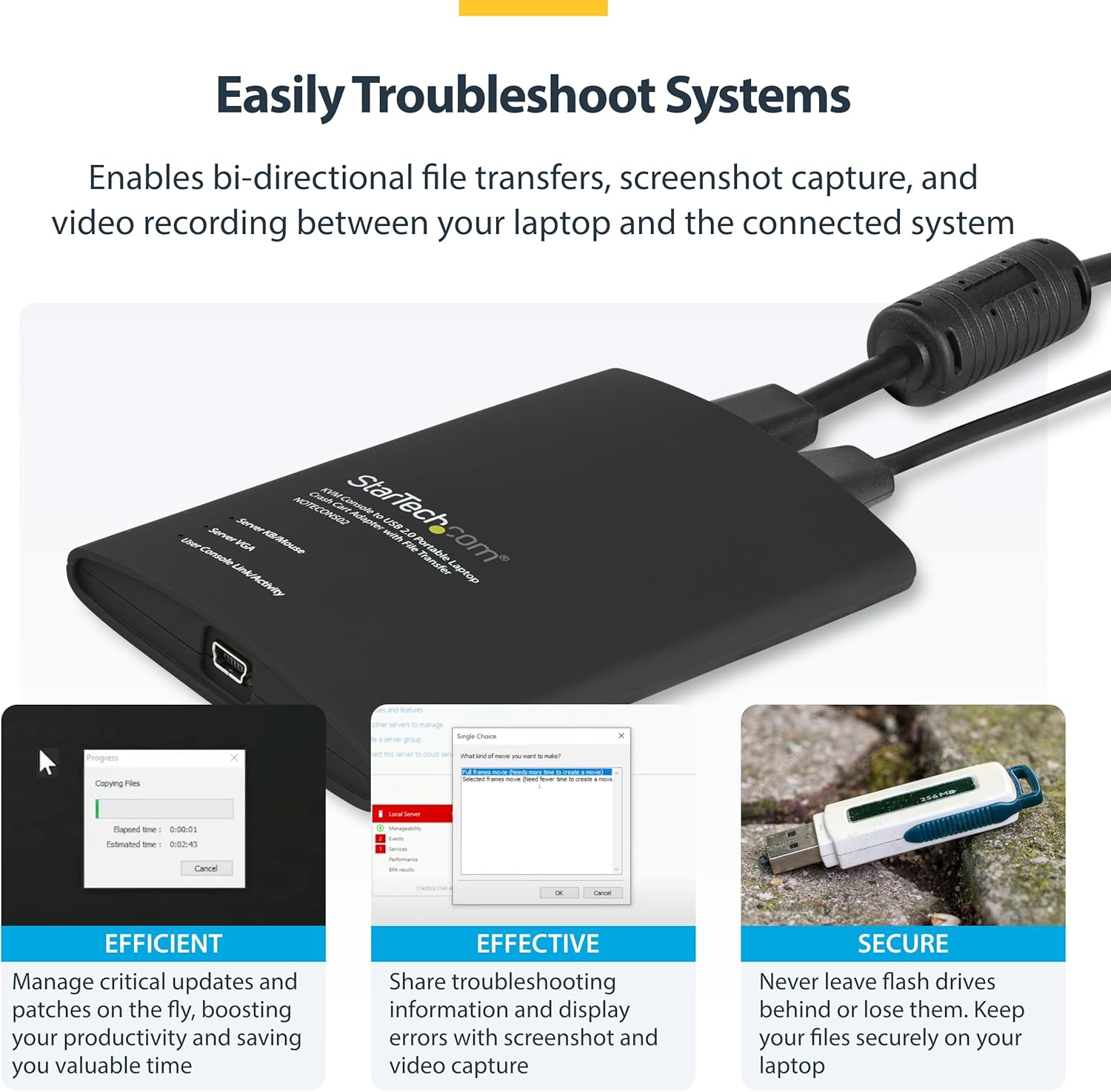 StarTech.com USB PS2 KVM Console Extender SV565UTP for Server & PC Control