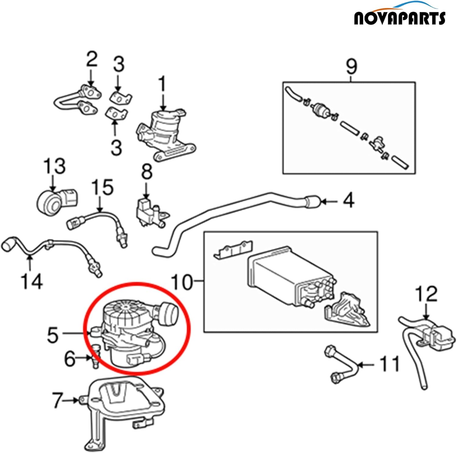 Toyota Secondary Air Injection Smog Pump 17600-0C020 for 2005-2015 Tacoma 2.7L Manual