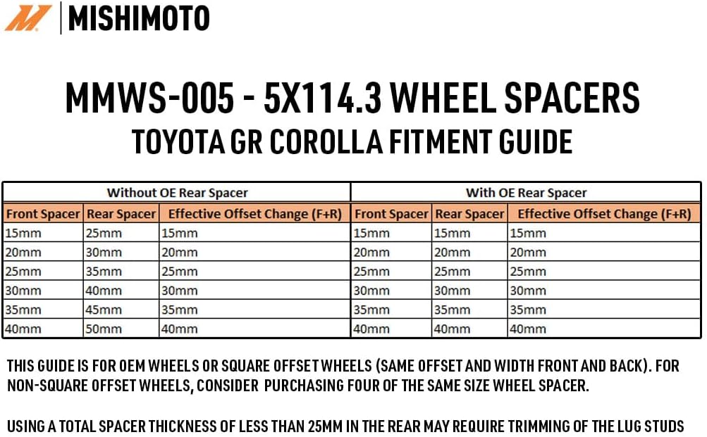 Mishimoto 40mm Wheel Spacer Pair MMWS-001-400BK for 2015-2024 Ford Mustang