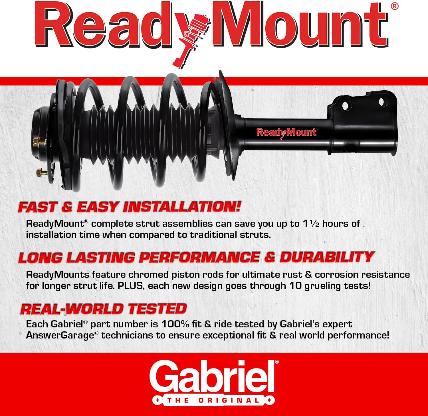 Gabriel Ultra ReadyMount Front Strut Assembly G57147 for 2009-2018 Ram 1500 4WD