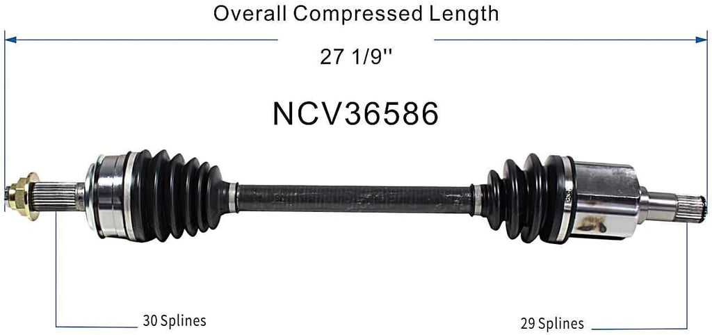 GSP Front Left CV Axle Assembly NCV36586 for 2008-2012 Honda Accord
