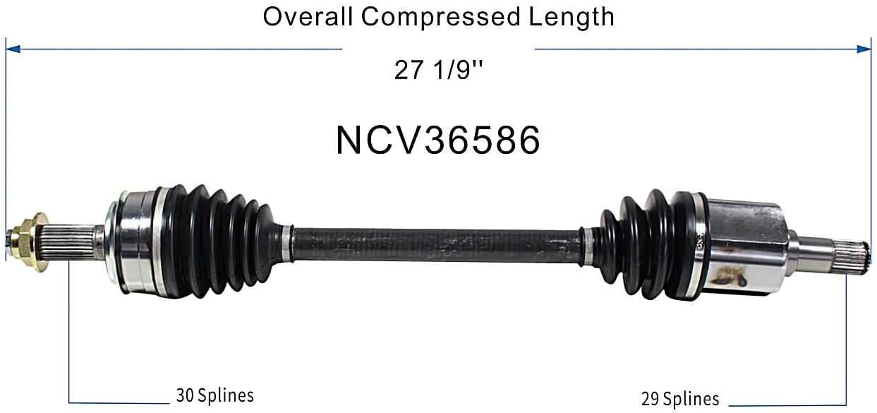 GSP Front Left CV Axle Assembly NCV36586 for 2008-2012 Honda Accord