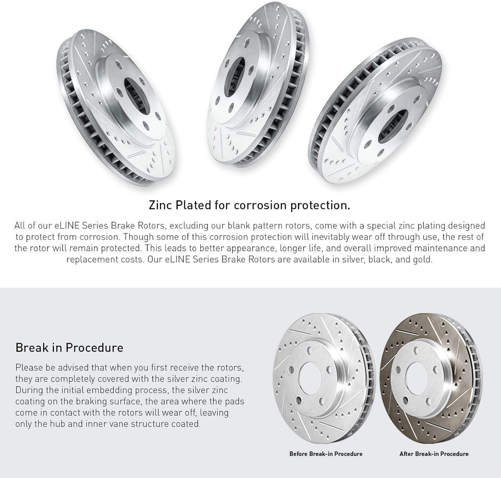 R1 Concepts eLINE Rear Brake Rotors & Ceramic Pads REB.58011.02 for 14-21 Jeep Cherokee & 15-17 Chrysler 200