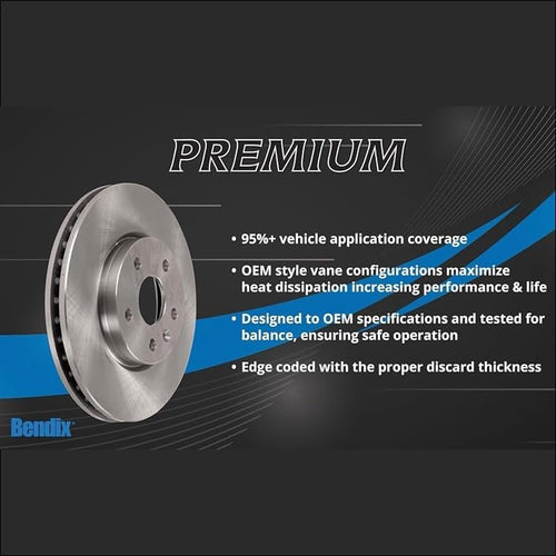 Bendix Rear Disc Brake Rotor PRT6116 for 05-10 Honda Odyssey & 03-08 Pilot