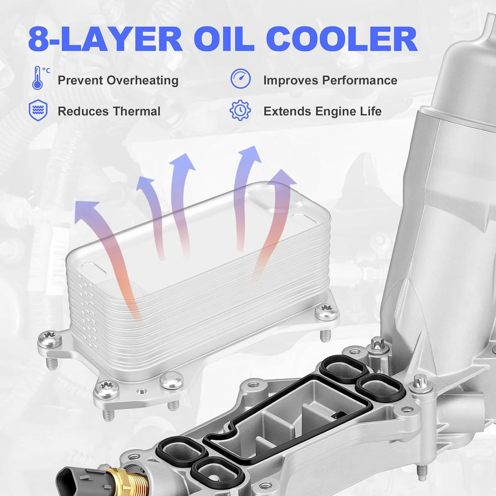 Engine Oil Filter Housing Adapter 68105583AF for 2014-2017 Jeep Dodge Ram Chrysler 3.6L V6