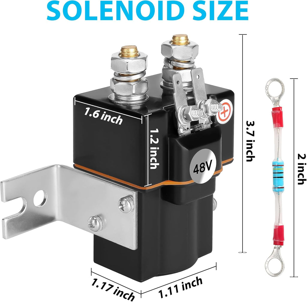Trombetta 48V 4-Terminal 200A Continuous Duty Solenoid 114-4811-020 for Yamaha G22 G29 Golf Carts