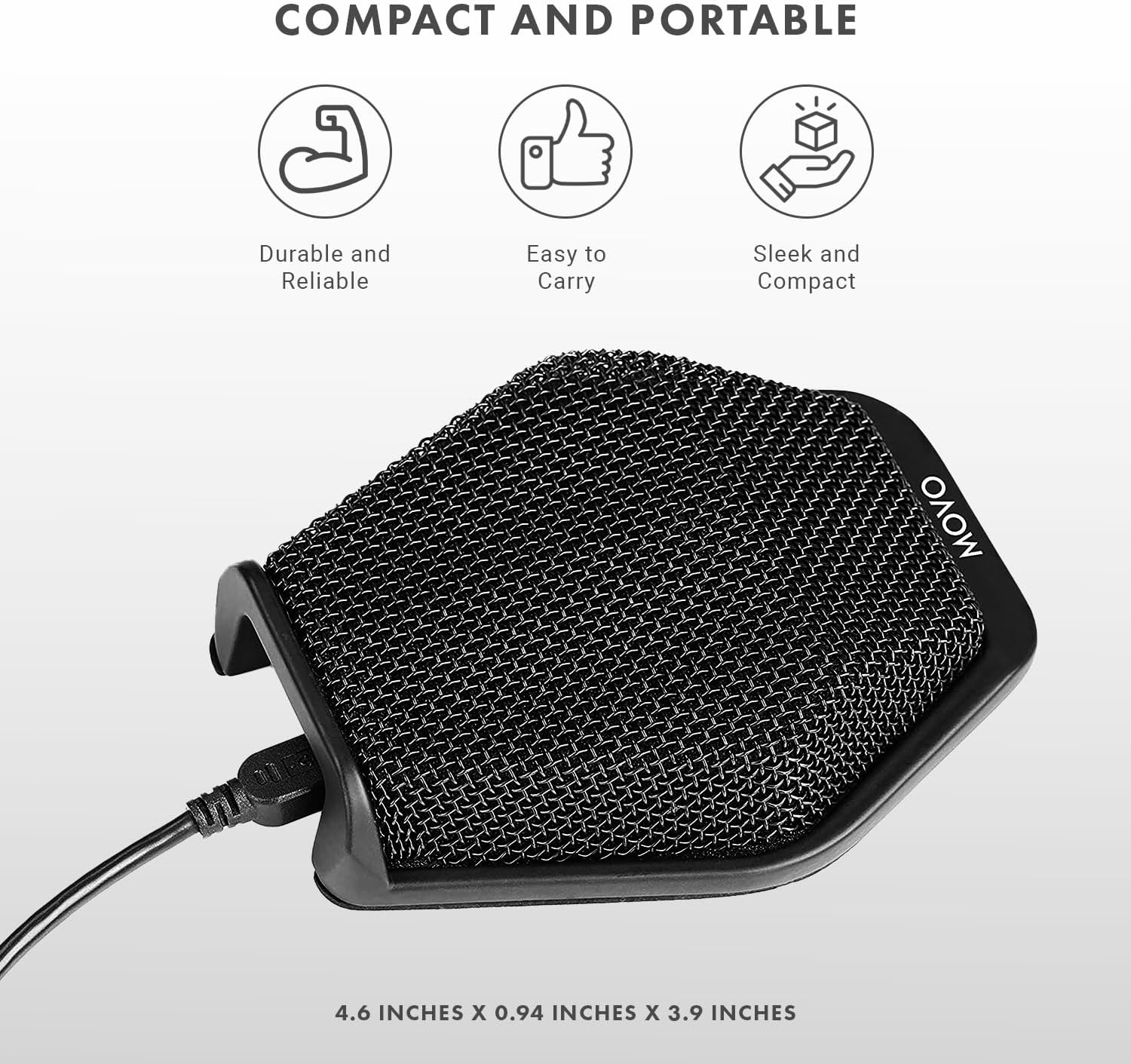 Movo MC1000 Conference USB Microphone - Long Range Desktop Mic