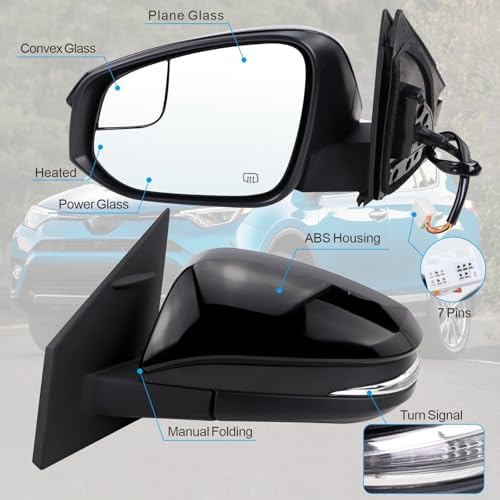 Aftermarket Replacement Driver Side Mirror TO1320346 for 2016-2018 Toyota RAV4